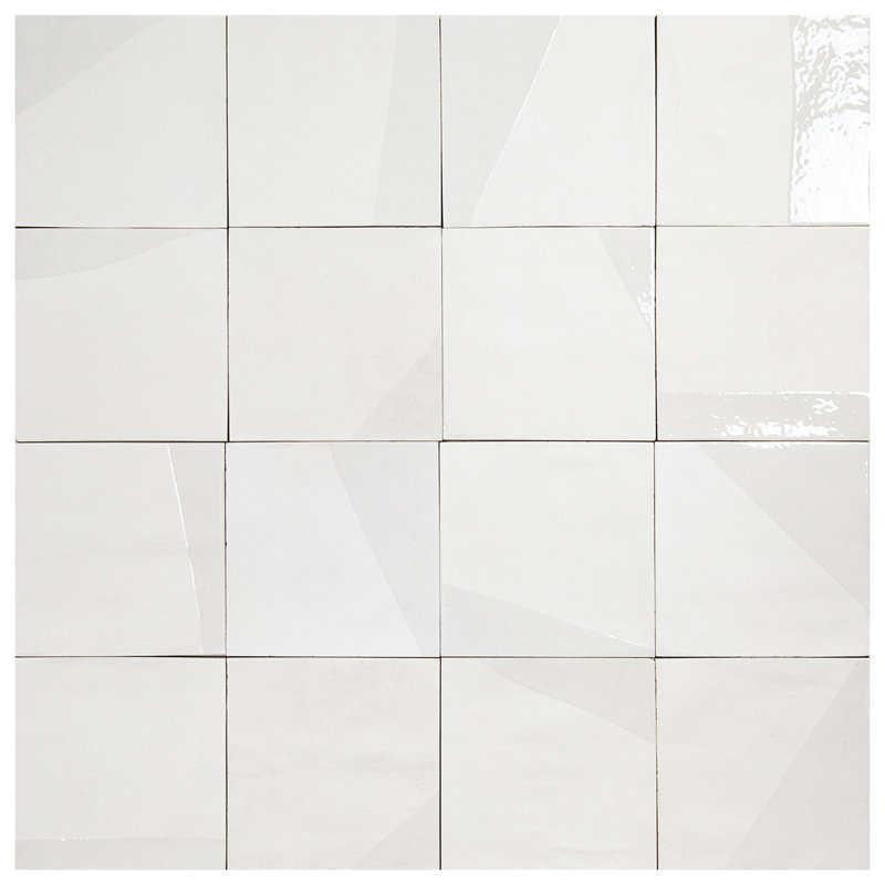 Carreau de sol en porcelaine à bord droit 5,5 "x 5,5" Subway Tile, Blanc goutte à goutte