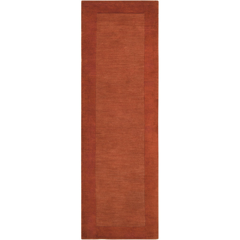 Tapis rouge en laine fabriqué à la main Dolma, Tapis de couloir 2 pi 6 po x 8 pi