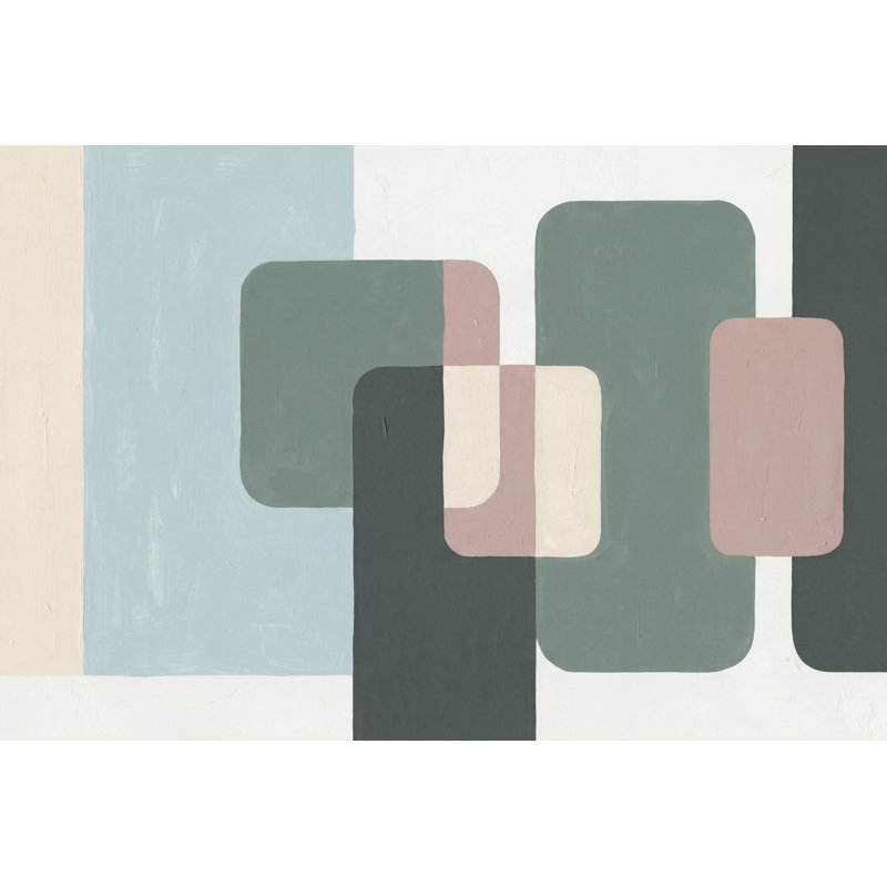 Décoration murale amovible moderne Mid Century, 160 po x 108 po, Peler et coller