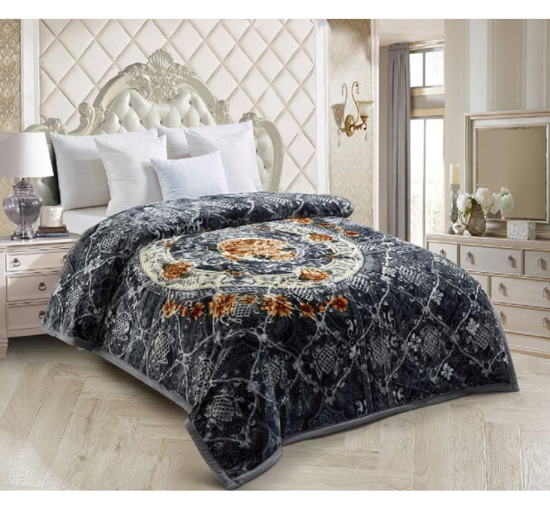 7.5 kg Blanket Heavyweight Ultra-Soft Floral Printed Warm Winter 200 x 240 cm Luxury Cozy All-Season Comfort for Cold Weather