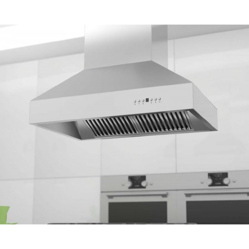 36" 700 CFM Ducted Island Range Hood in Brushed Stainless Steel