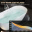 Baignoire autoportante de 55 po en acrylique, baignoire autoportante contemporaine avec trop-plein et bonde escamotable anti-blocage, certifiée Cupc, blanc brillant