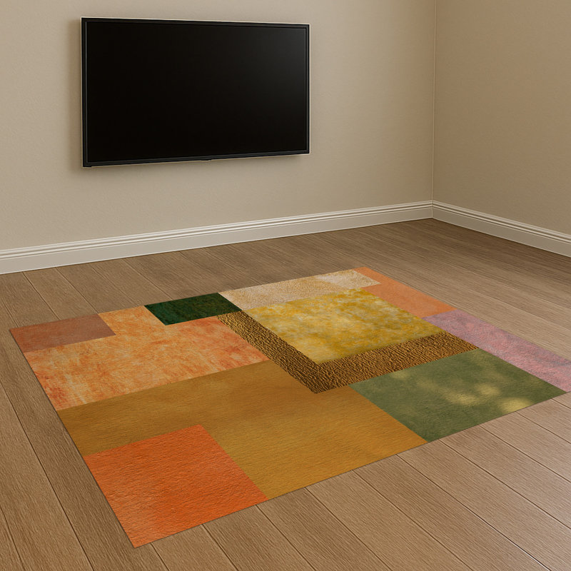 Geometric Area Rug, Runner 70 x 140 cm