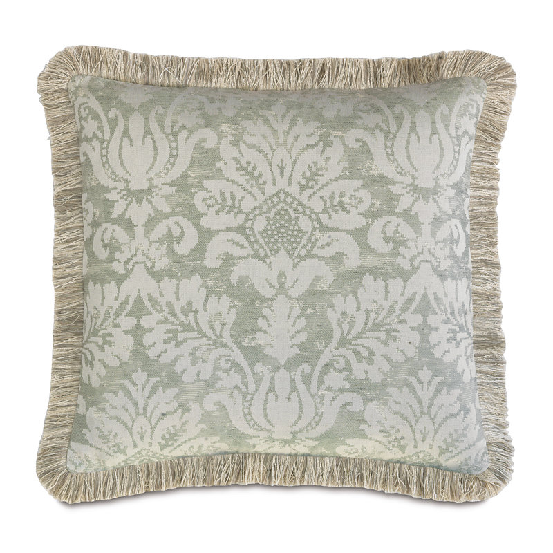 Lourde Fringed Cotton Blend Throw Pillow, 22"H x 22"W