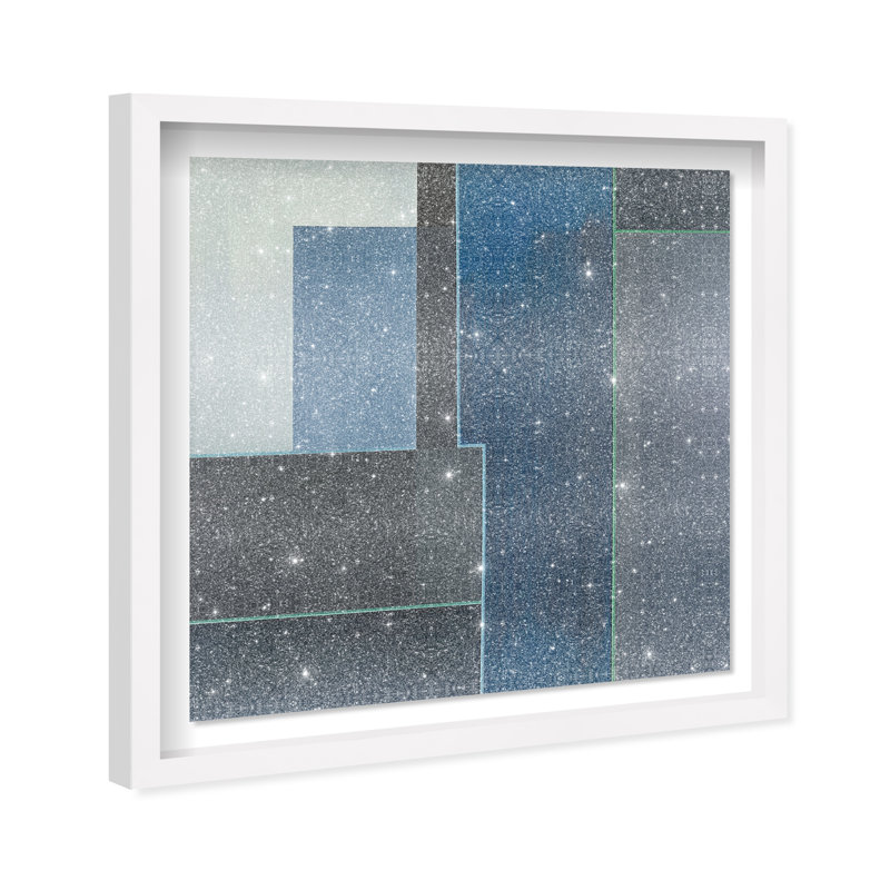 Desert Stillness II Shadowbox Abstract Print by Oliver Gal, Black Frame, 12 x 12, 13.5"H x 13.5"W, White Frame