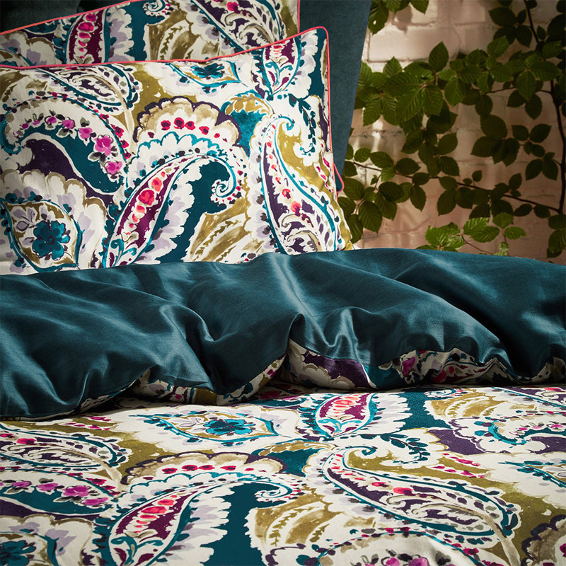 Sateen Paisley Duvet Cover Set with Pillowcases, Double - 2 Standard Pillowcases