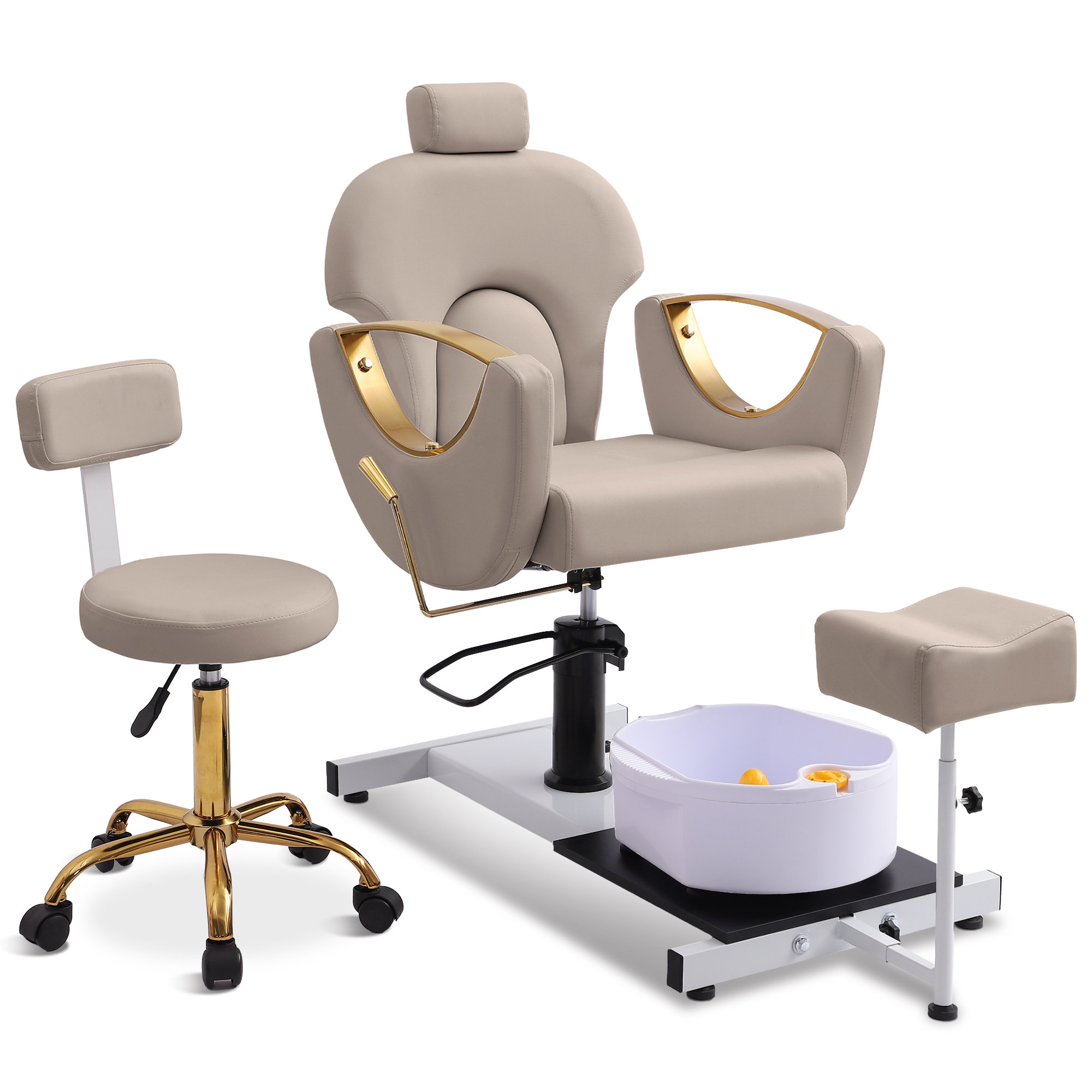 LOUVIXA Pedicure Chair With Massage Foot Bath, 360 Degree Swivel Foot ...
