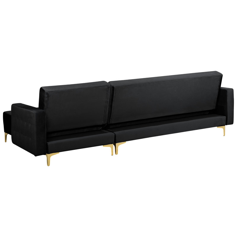 Pinkney 4 Seater Sofa Bed, Right Hand Facing, Black