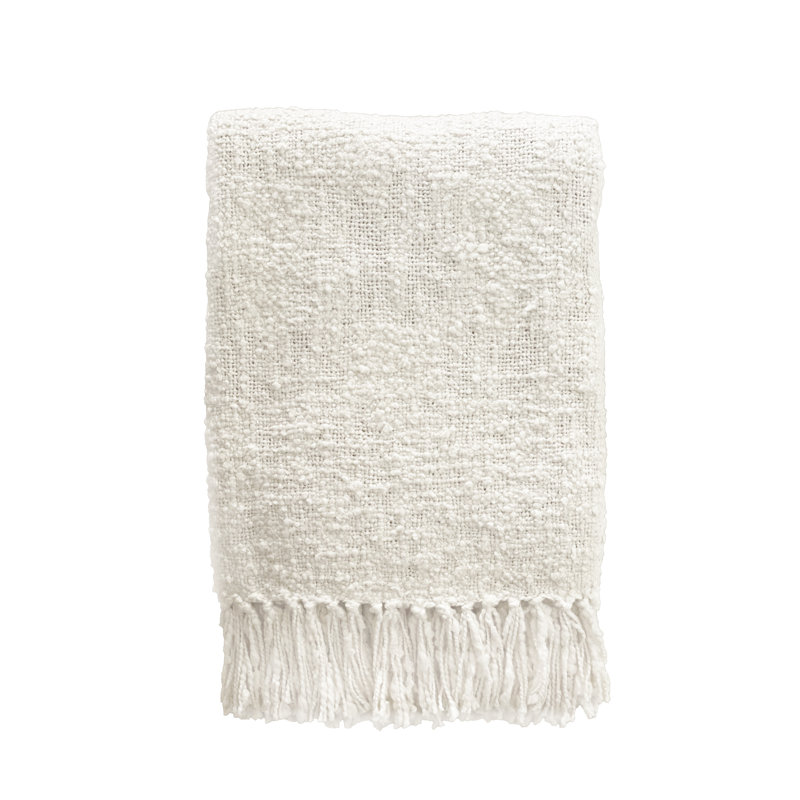 Cozy Hand Woven Throw Blanket, White