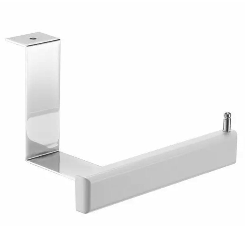 MEUBLE porte-papier chromé/bois blanc (Natura), Chrome / bois blanc