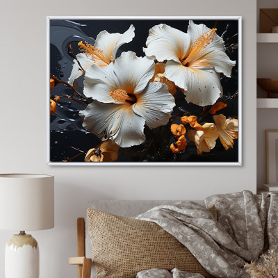 «Hibiscus Orange Blossums» sur toile