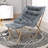 Upholstered Folding Square Saucer, Tufted Cozy Accent Chair with Golden Metal Frame for Living Room-149606725-178458866