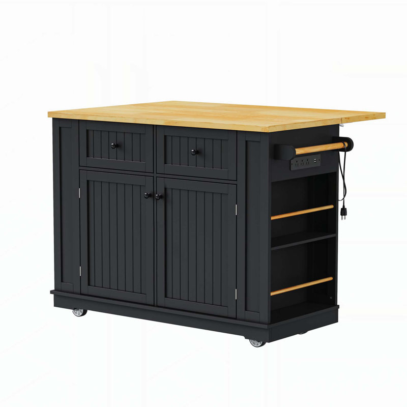 Versatile Kitchen Island with Multiple Storage Options and Mobility