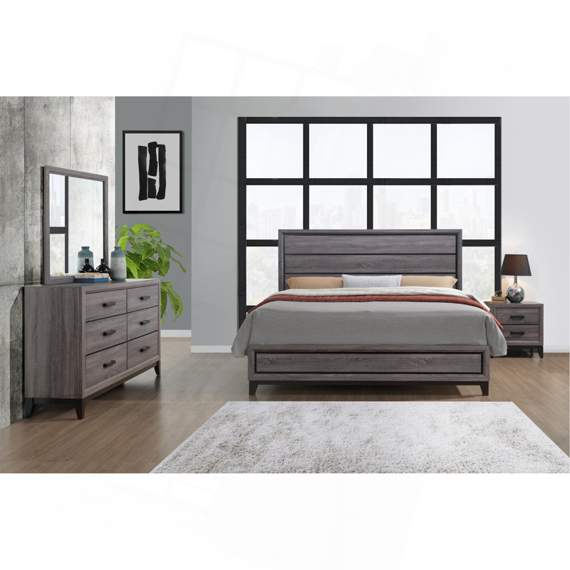 MIRAGE GREY QUEEN BED
