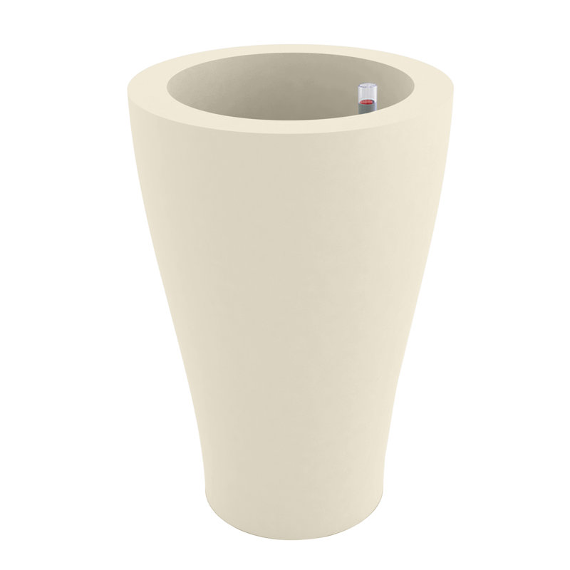 Curvada Resin Pot Planter, 70.75" H x 31.5" W x 31.5" D, Ecru