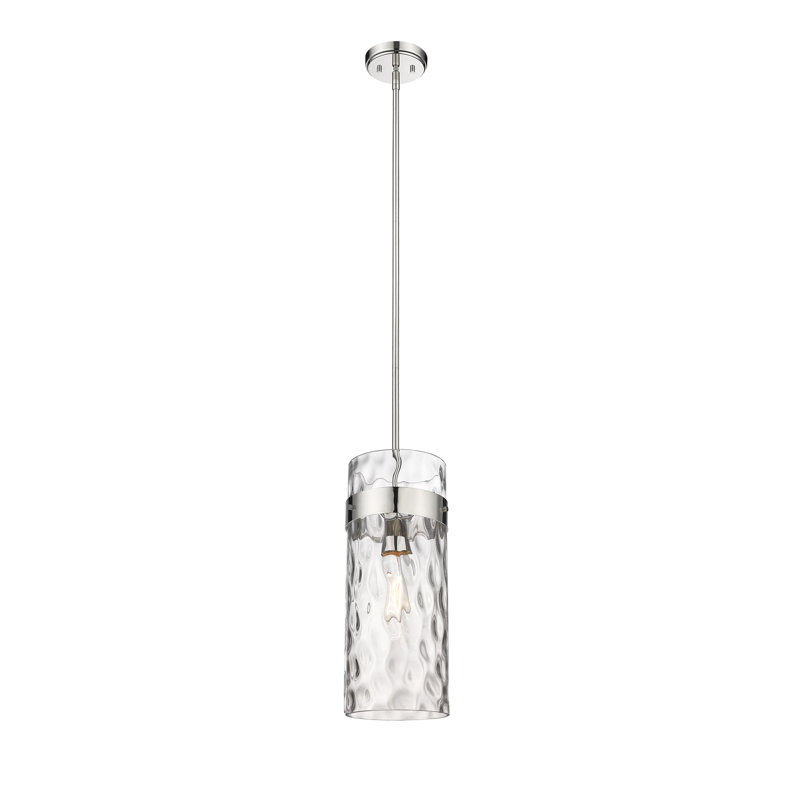 Luminaire suspendu 1 lumière Aultman, Nickel poli