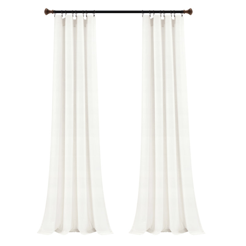 Rideau en mélange de coton Dunsmore, Blanc, L 50 po x L 108 po