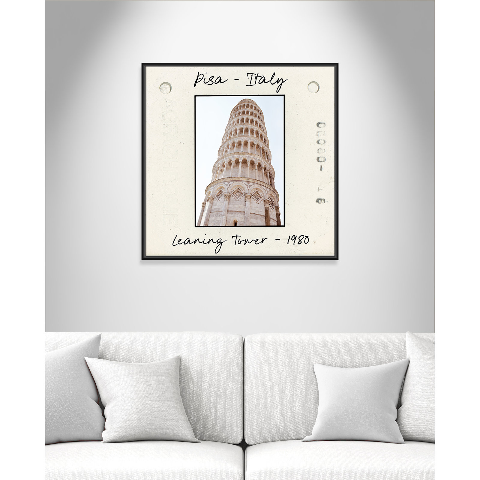 Pisa, Italy - Leaning Tower Print by Natalie Carpentieri, 31.5" H x 31.5" W x 2" D, Black Floater Framed Canvas