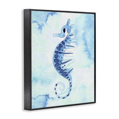 Seahorse Watercolor Expression Framed Giclee, design by Camila Juncos