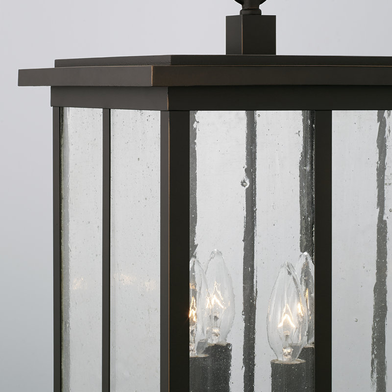 4 - Light Outdoor Hanging Lantern, Oiled Bronze