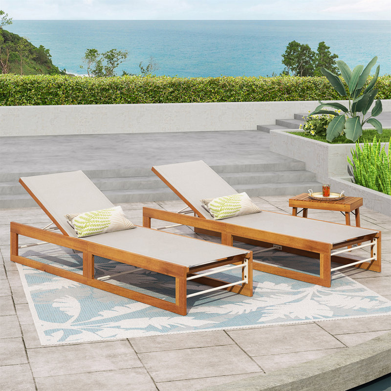 Patio CHAISE LUNGE (ensemble de 2), Beige, 2