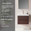 Meuble-lavabo suspendu de 61 cm (24 po) avec lavabo intégré en acrylique, 2 tiroirs et fini noyer foncé-1776386558