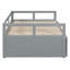 Lit de jour extensible avec couchette, lit de jour en bois avec couchette, gris-130120359