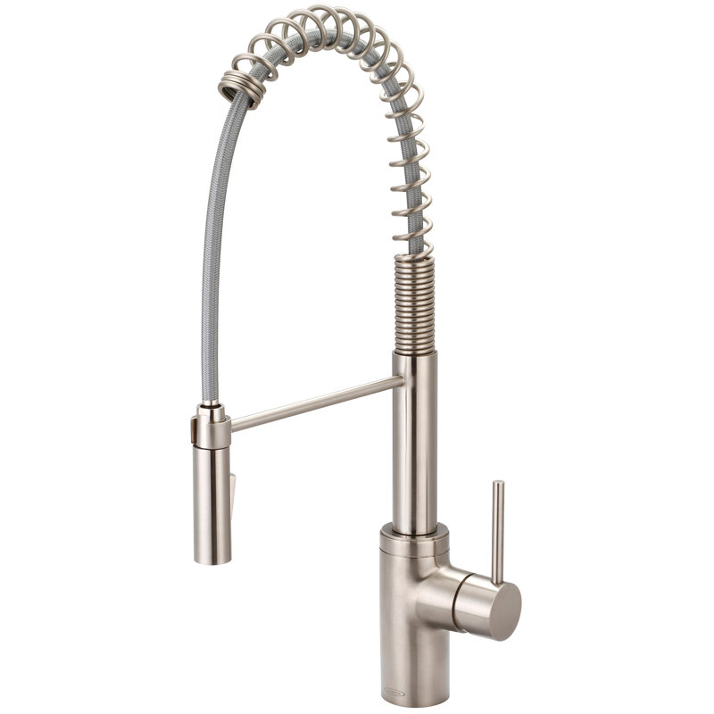 Robinet de cuisine à poignée simple Motegi, Nickel brossé, 22.75