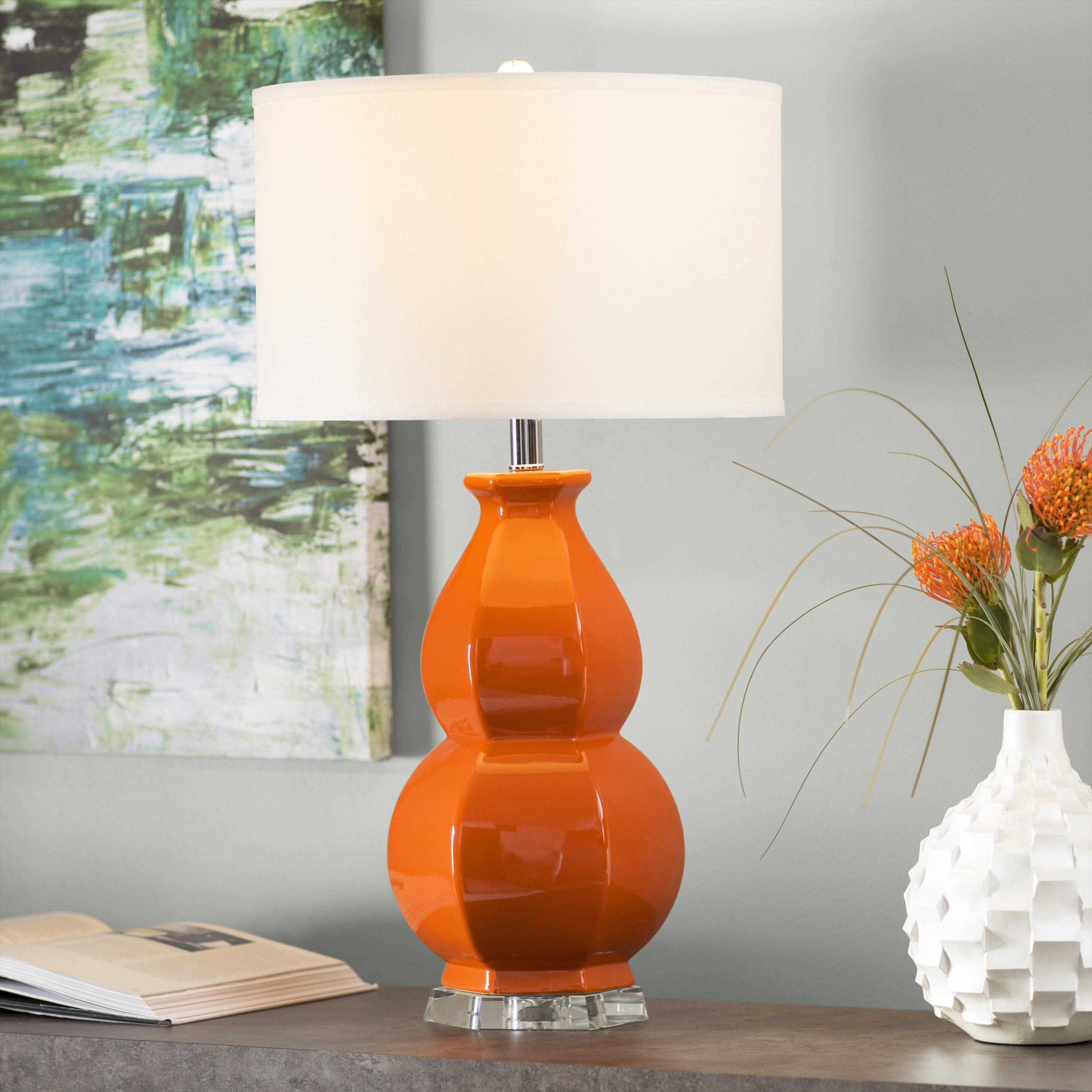 RED & ORANGE GLASS BALL TABLE LAMP – Next Time Around