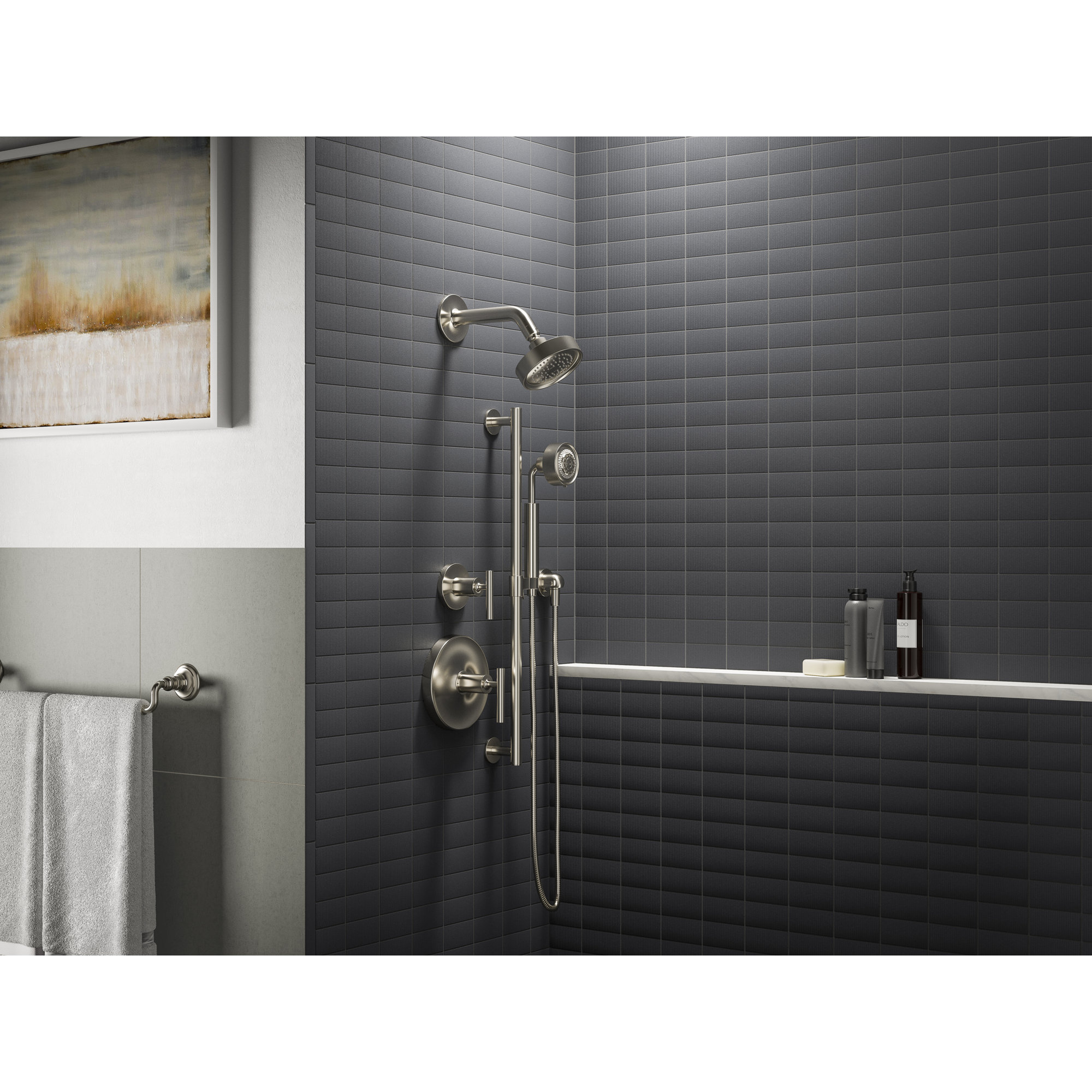 Purist Shower Trim, Vibrant French Gold, Cross Handle