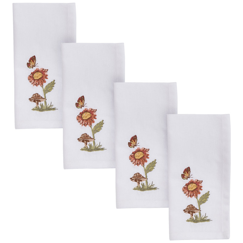 Garden Glory Pastel Floral Napkin Set of 4