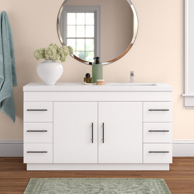 Meuble-lavabo sur pied avec lavabo en acrylique renforcé Verda