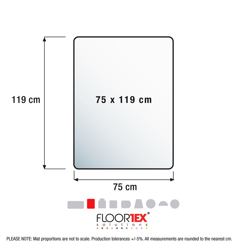  Floortex Ultimat Polycarbonate Chair Mat for Hard Floor, 119 x 75cm