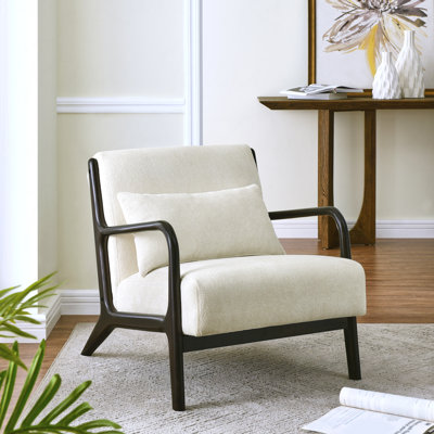 Eterna Mid-Century Modern Style Style Accent Chair With Removable Lumbar Pillow Great For Outdoor Patios