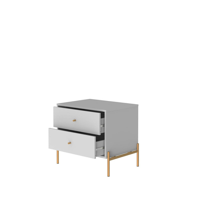 Jasper 25" Nightstand In White (2-Drawer), White