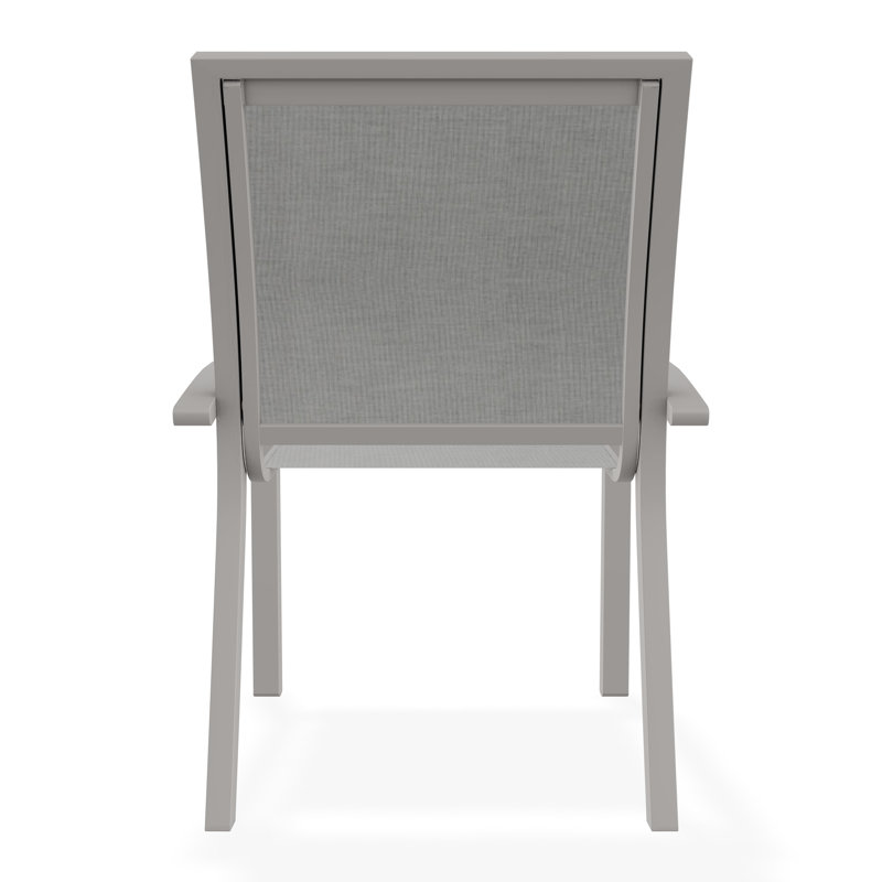 Kendall Outdoor Dining Chair, Warm Gray, Alloy Sunbrella®