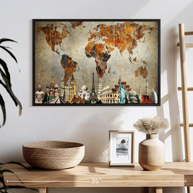 Carte du monde Aliaz, H 17 po x l 25 po
