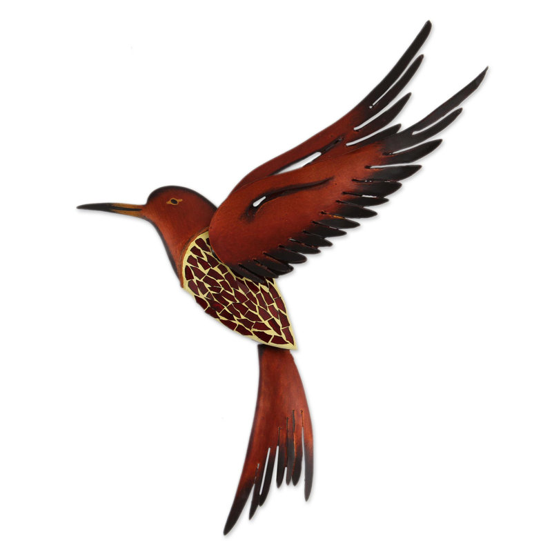 Décoration murale en fer Breasted Hummingbird