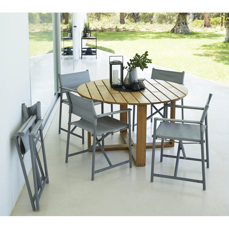 Endless Outdoor Round Teak Dining Table, 29.6" W x 29.6" L x 29.2" H