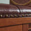 Banc rembourré en cuir véritable brun noisette-320893252