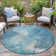 Machine Washable Indoor/Outdoor Xhevrie Blue Rug