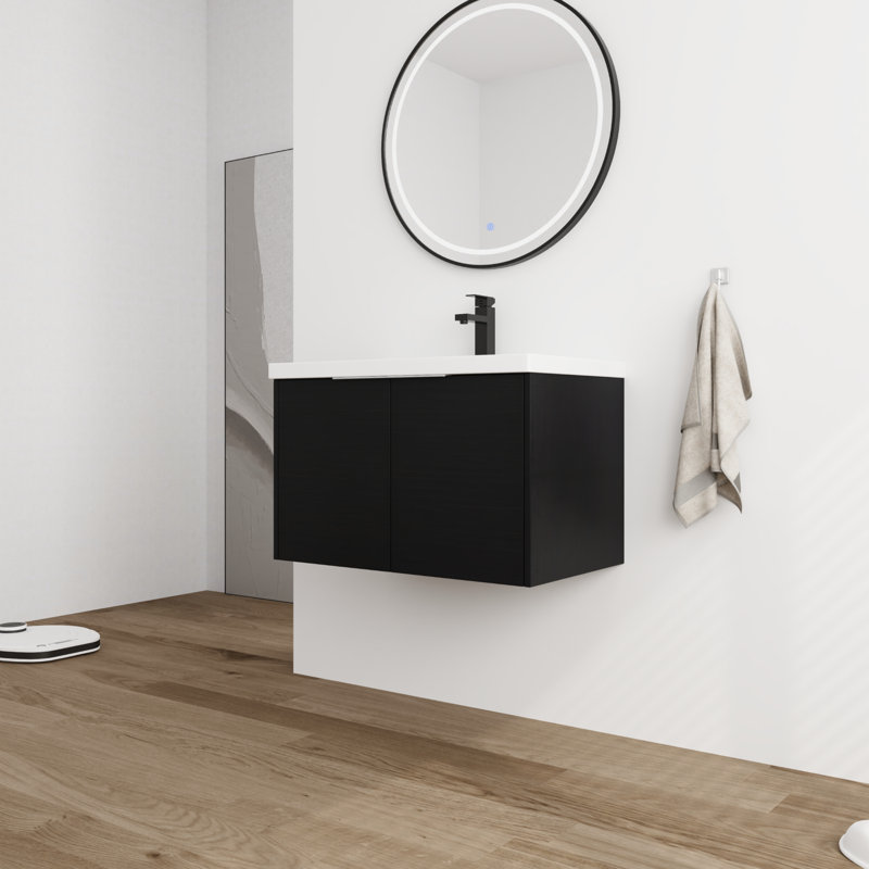 Ensemble de meuble-lavabo simple 29,84 Tonjes avec plateau, Noir