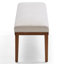 Banc de chaises de salle à manger moderne de 53 po, siège rembourré en tissu avec structure en bois massif pour table de cuisine, coin-repas et café, crème-1826073811