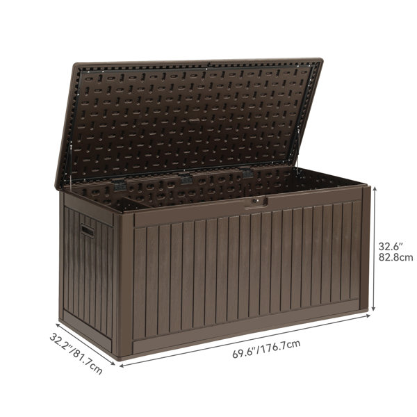 YITAHOME Yita 230 Gallons Water Resistant Deck Box with Flexible Divider Color: Black SHFTPLDB0041