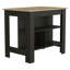 Îlot de cuisine, table de cuisine H 35 po, quatre pieds, trois tablettes de rangement ouvertes-758192065