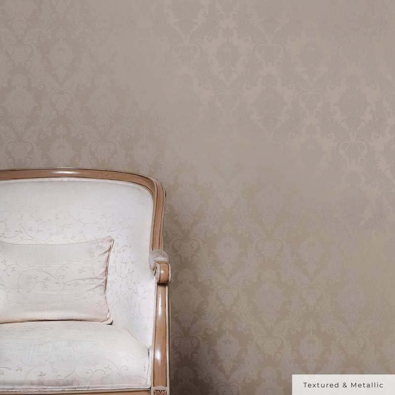 Kerens 16.5' L x 20.5" W Peel and Stick Wallpaper Roll, Beige