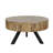 Handcrafted Rustic Round Mercury Coffee Table - Natural Mango Wood with Metal Legs