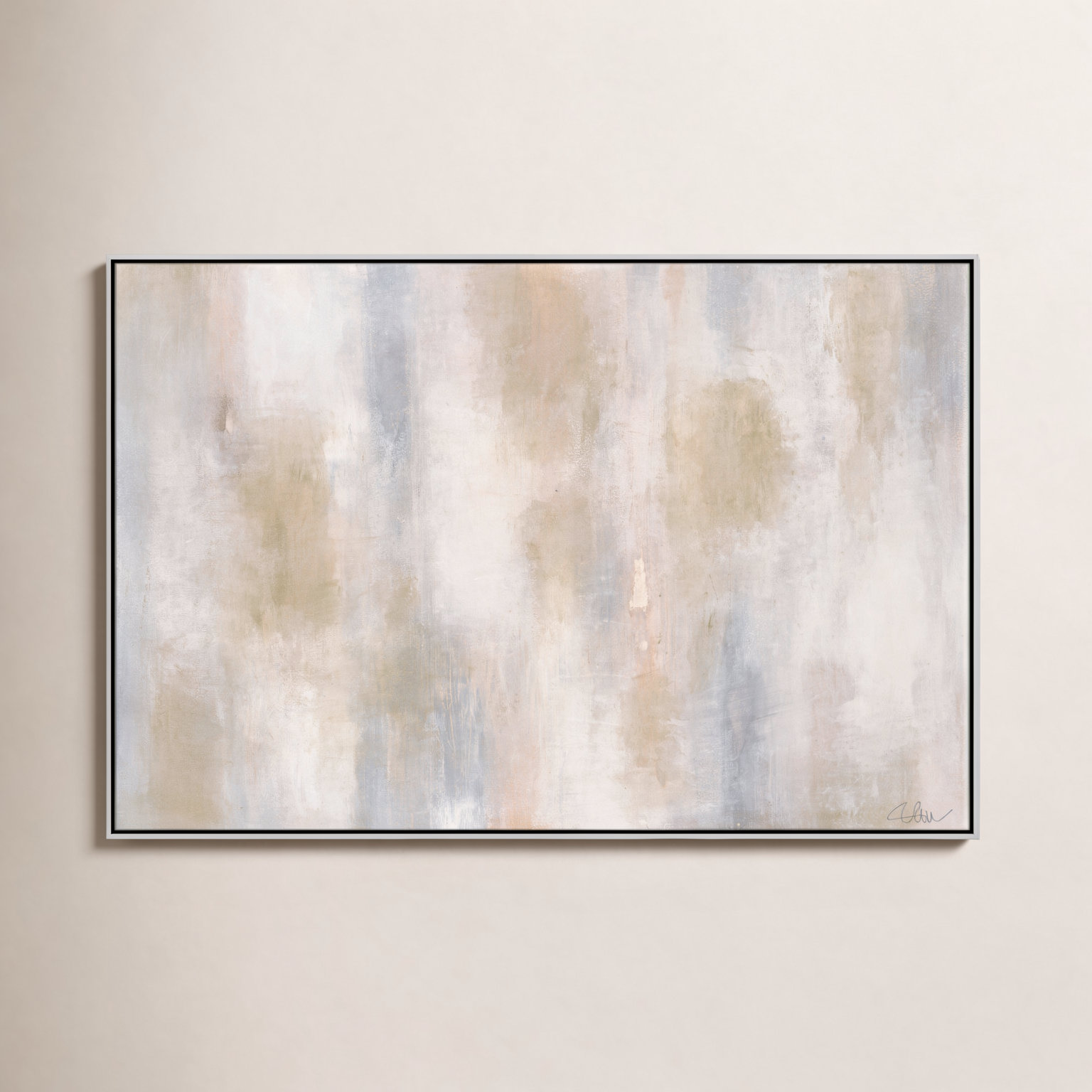 Cassiel "Pulsating Shimmer" Print, 41" H x 61" W x 2" D, Silver Framed