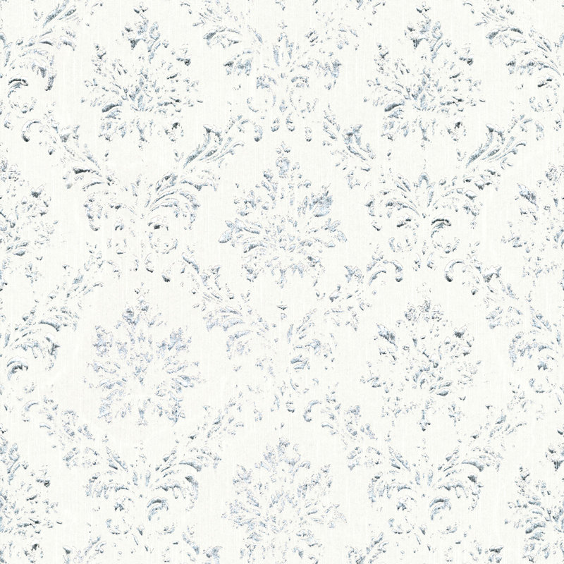 Calabro 10.05m x 53cm Matte Wallpaper Roll, White/Grey