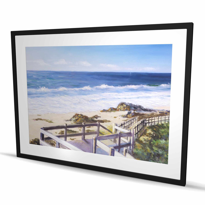 Promenade à la plage - Impression romantique sur fond mat